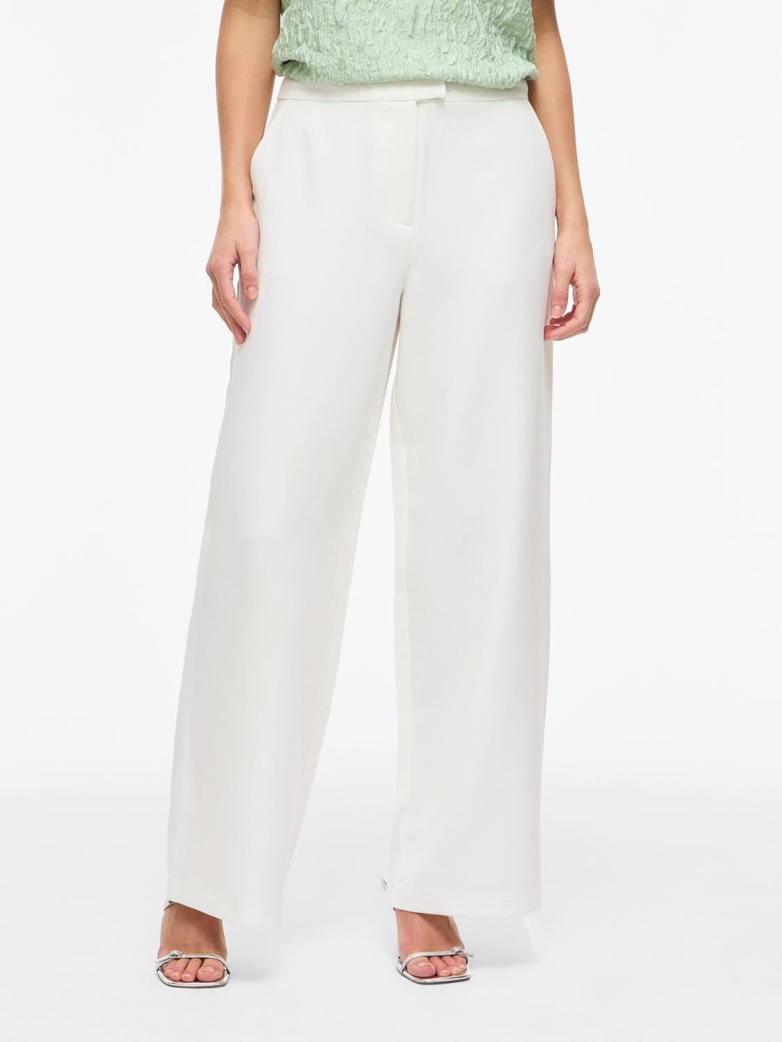 VIGERY Tailored Trousers - Cloud Dancer - VERO MODA & VILA Bergvik